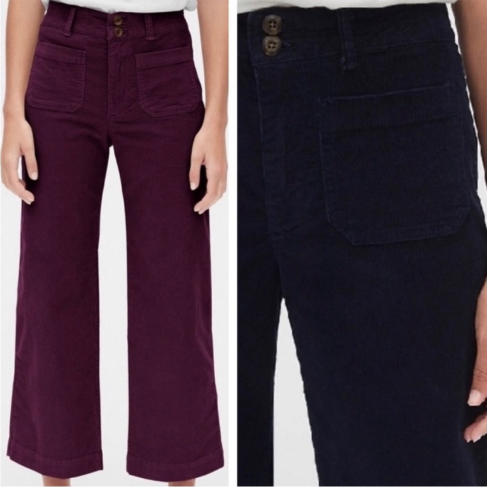 GAP Women's Wide Leg Pants - Rich Plum